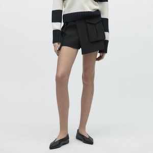 ZARA POINTED LEATHER MINIMALIST BALLET FLATS 37